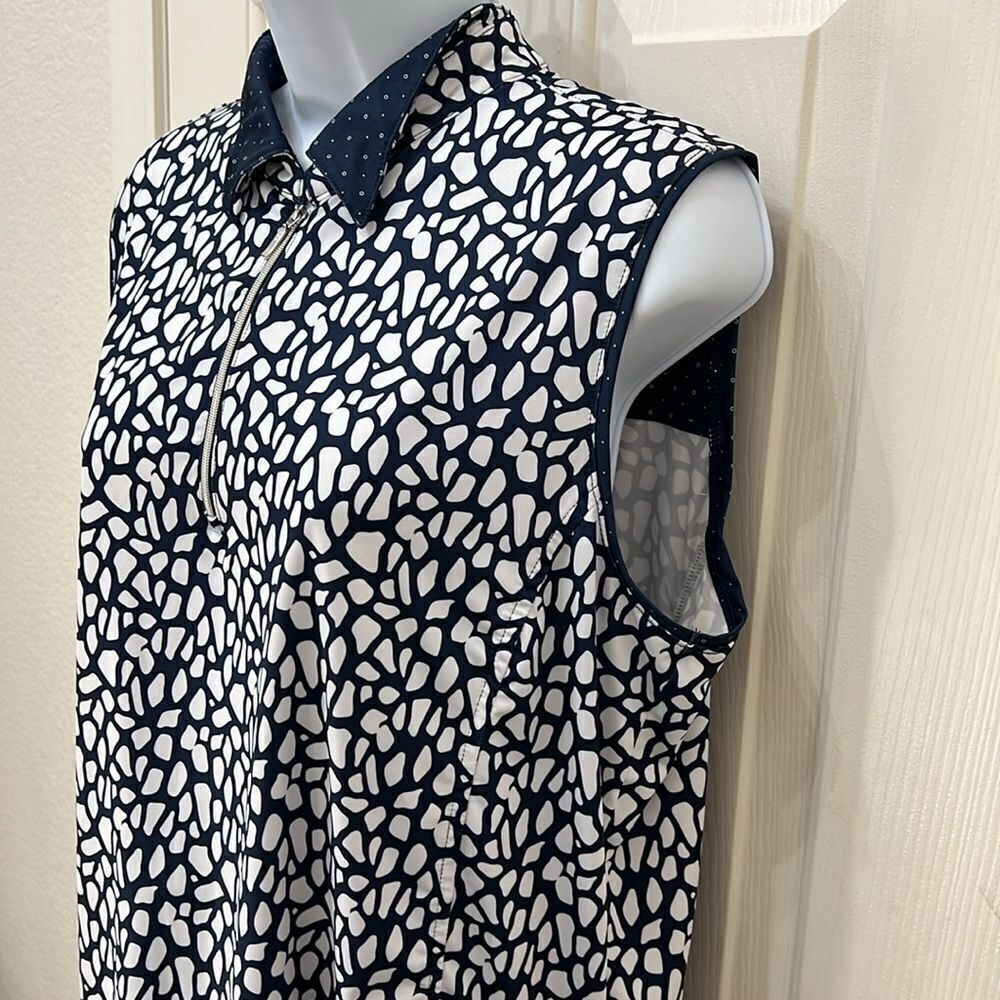 Lady Hagan Golf Top Slacks Matching Set Womens XLarge Sleeveless Navy Blue White - Picture 4 of 13